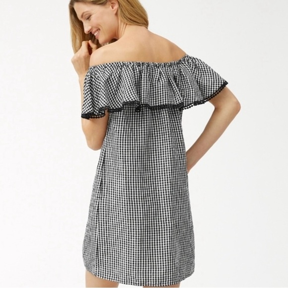 Tommy Bahama St. Lucia Gingham Off the Shoulder Linen Blend Dress Size M Medium - Picture 13 of 16